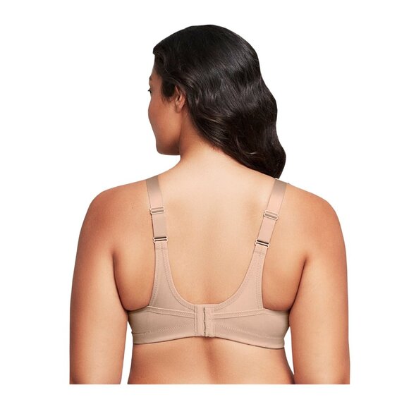 Glamorise Womens Beige High Support Sport Bra Size 44D Moisture-Wicking Fabric - Picture 3 of 11